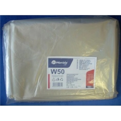 Merida Vrecia na odpadky LDPE 40µm 160 l číre 10ks/b W50P