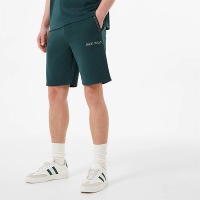 Jack Wills Къси панталони Jack Wills Jacquard Logo Shorts - Dark Green