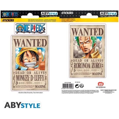 One Piece samolepky Wanted Luffy a Zorro