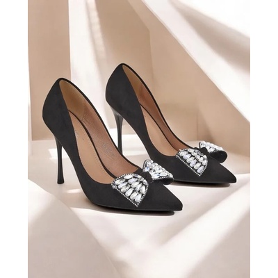 Resti Women's high-heeled shoes with a bow Cocarte čierna biela
