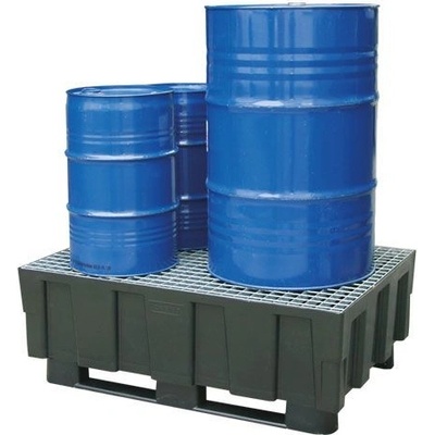 Záchytná vana plastová, 2 ližiny, s pozink. roštem