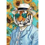 Trefl - Puzzle Premium Plus Pets as Art: Sir Tiger and the Sunflowers - 500 piese