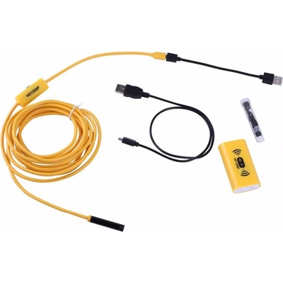 Моbilly ендоскоп F130 WiFi с осветление, резолюция 1200p, 3, 5 м фиксиран кабел, жълт
