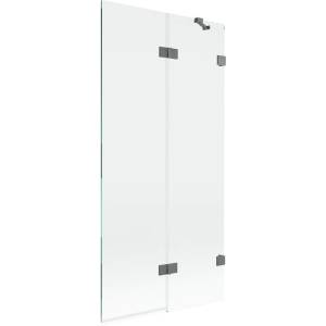 Mexen Lunar сгъваем параван за вана 2-крилен десен 90 x 150 см, прозрачен, gun metal - 897-090-100-95-00-P (897-090-100-95-00-P)