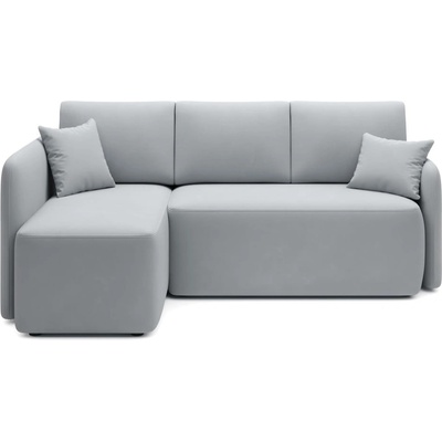 Eltap Светлосив кадифен разтегателен ъглов диван с място за съхранение (ляв ъгъл) Hadson - ELTAP (CO-HAD-LT-04SO)