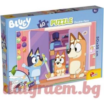Lisciani Пъзел LISCIANI 99573 - 60 части - Bluey, Двулицев пъзел (LI99573)