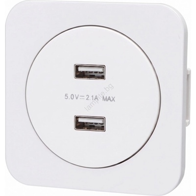 Aigostar - USB контакт с рамка, 2x USB-A порта, бял (AI2749A)
