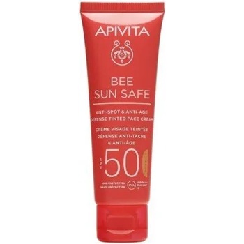 Image 1 of APIVITA Слънцезащитен анти-ейдж крем срещу петна, оцветен, Apivita Bee Sun Safe Anti-spot & Anti-age Spf50 Defense Tinted Face Cream 50ml SPF50 50ml