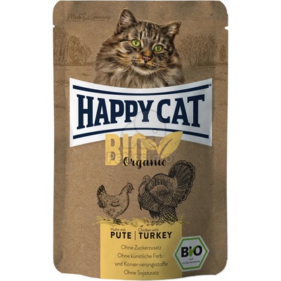 Happy Cat Bio Organic мокра храна с птиче месо и пуешко 85 г