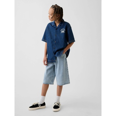 Gap detské džínsové šortky baggy UltraSoft Modrá
