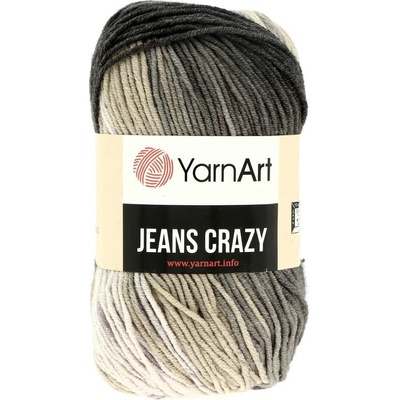 YarnArt Jeans Crazy 8204 sivo biela