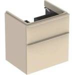 Geberit Долен шкаф Geberit Smyle Square за стенен умивалник, пясъчно сив, 2 чекмеджета, 59 см (500.352.JL.1)