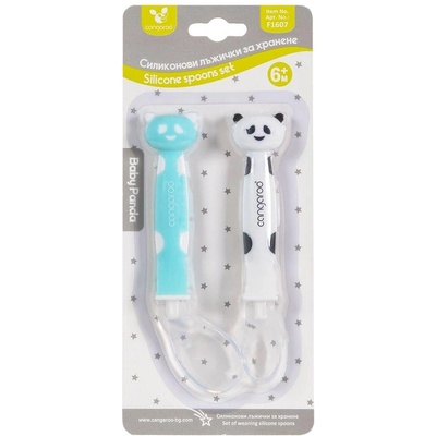 Cangaroo Силиконови лъжици Baby Panda F1607 син (3800146261870)