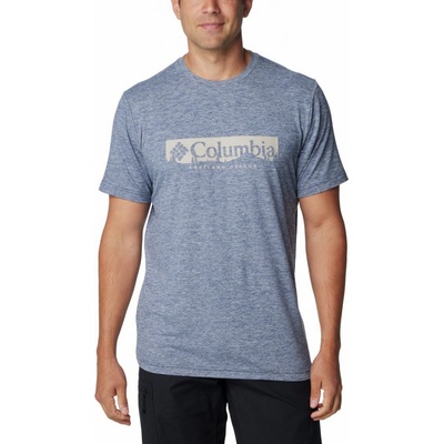 Columbia Kwick Hike Graphic SS Tee 2071763464 collegiate navy/heather csc box tr