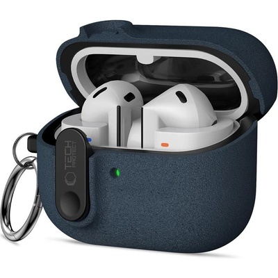 Tech-Protect Твърд калъф с карабинер за слушалки Samsung Galaxy Buds 3 / 3 FE / 3 Pro от Tech-Protect Slim Hook - Fluffy Blue (5906302352777)