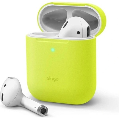 elago Защитен калъф Elago Skinny Silicone Case за Apple Airpods / Apple Airpods 2, жълт/фосфор (EAPSK-BA-NYE)