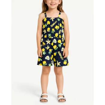 Chicco Girls Short Dungarees Blue Printed