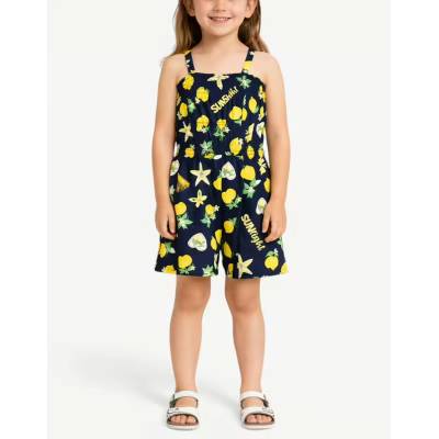 Chicco Girls Short Dungarees Blue Printed