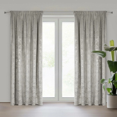 EUROFIRANY ZATEMŇOVACÍ ZÁVĚS NA PÁSCE RAJA 140X270 CM VZOROVANÁ