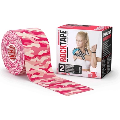 RockTape Kineziologická páska Maskáč Růžová 5 m x 5 cm