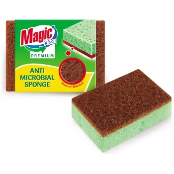 Image 1 of Magic Clean Антибактериална кухненска гъба 2бр (mc 0103)