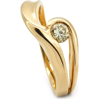 Stuchlík zlatý prsten se žlutým diamantem 014386