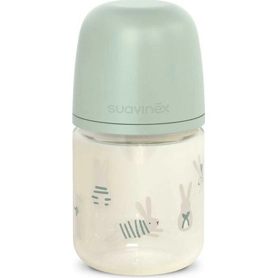 Suavinex Fľaša sklo fyziologická SX PRO +0 SF Wonderland New Zelený králik 120 ml