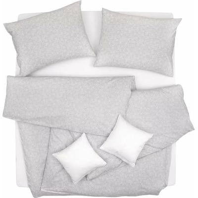 SCANquilt Obliečky satén plus mini štvorce svetlá sivá 140x220 70x90