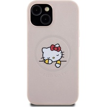 Hello Kitty PU Kitty Asleep Logo MagSafe iPhone 15 ružové