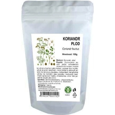 Zelené Drahokamy Koriandr celý plod 100 g