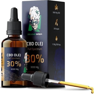 Zelená Bába CBD 30% Full Spectrum konopný olej 10 ml