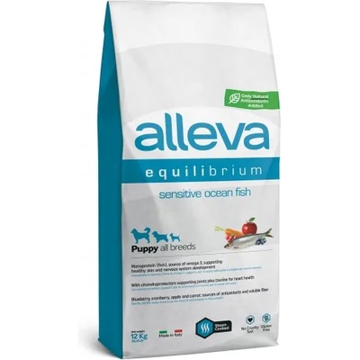 DIUSAPET ALLEVA® Equilibrium Sensitive Ocean Fish - Puppy All Breeds - пълноценна храна за подрастващи кученца от всички породи, до една година, с чувствителни стомаси, Италия - 2 кг 3056