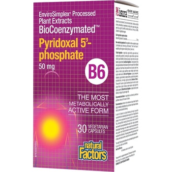 Natural Factors BioCoenzymated Pyridoxal 5-Phosphate B6 50 mg, 30 Veggie Capsules