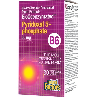 Natural Factors BioCoenzymated Pyridoxal 5-Phosphate B6 50 mg, 30 Veggie Capsules