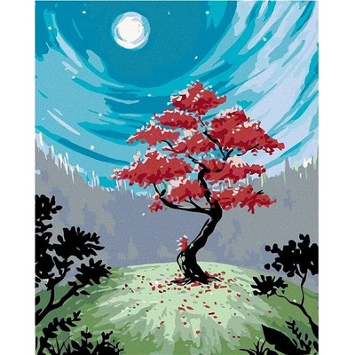 zuty Malování podle čísel Úplňkový strom 40 x 50 cm vypnuté plátno na rám