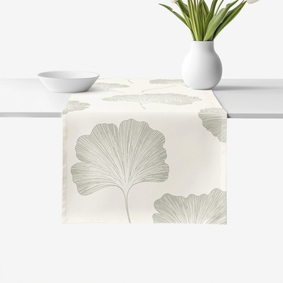 Goldea běhoun na stůl bavlněné plátno listy ginkgo 20x120 cm