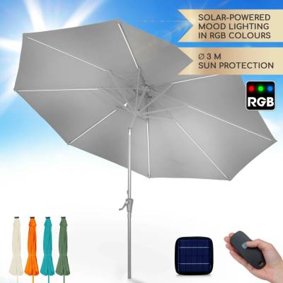 Blumfeldt Calais, slnečník, hliníkový rám, polyester, UV 50, LED svetlo (GDW8-CalaisLed-CG)