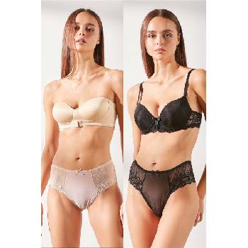 Underwear City C&City Дамски бикини - 2бр. 560 - Черна и Бежова #322970 (322970_Бежов)