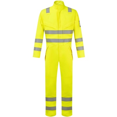 Portwest hi-vis modaflame multi-norm fr528 / Светлоотразителен огнеупорен гащеризон - hv жълт xl (fr528yerxl)