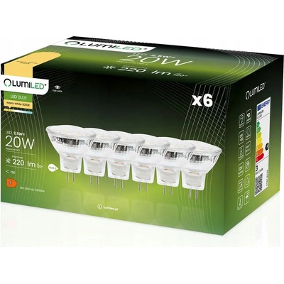 Lumiled 6x LED žárovka GU5.3 MR11 2,5W = 20W 220lm 3000K Teplá bílá 120°