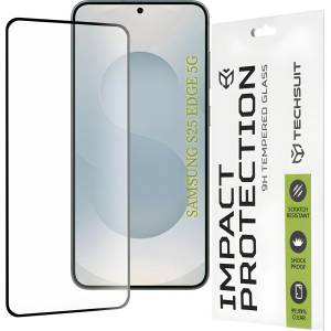 Techsuit защитно пълно покриващо стъкло 111D за Samsung Galaxy S25 Edge - Черен KP36983