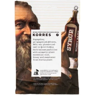 KORRES Дражета за гърло с ароматни билки и мед, Korres Sweets with Herbs, Honey & Stevia Sweetener 16tmch