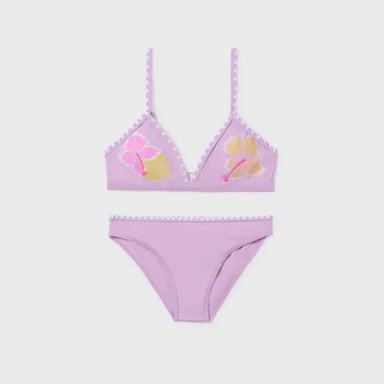 MAYORAL Бански 2 части триъгълник в лилав цвят за момиче Mayoral