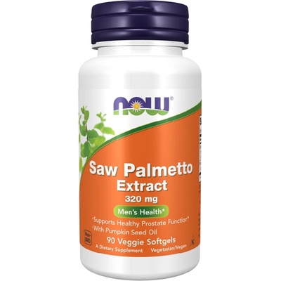 NOW NOW Saw Palmetto Extract Pumpkin Seed Oil 320mg, 90 Veg Softgels