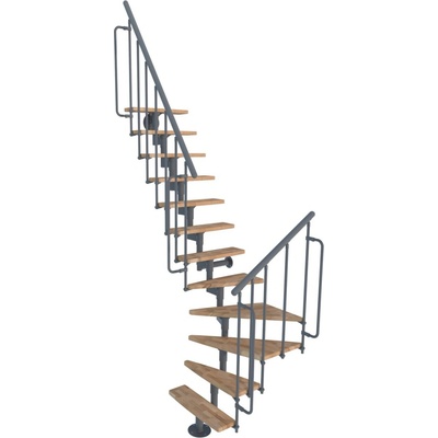 Minka STAIRS Lomené modulové schodiště Joker Turn buk/šedá, 304,2 cm