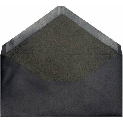 Vystlané obálky - 110 x 220 mm (DL) - Černá + černý luxusní papír