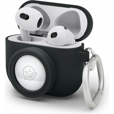 elago Защитен калъф Elago AirPods 3 Snapshot Silicone Case, за Apple AirPods 3, силиконов, с карабинер, черен (EAP3AT1-BK)