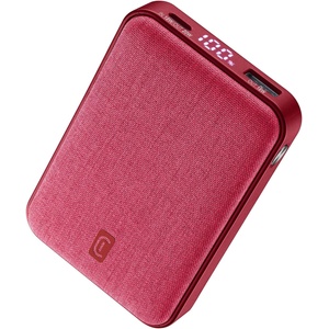 Cellularline Външна батерия GLAM 20W PD 10000 mAh LCD червена