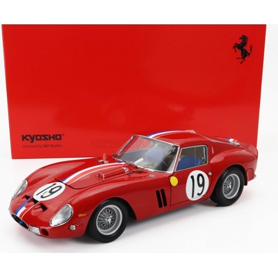 Kyosho Ferrari 250 Gto 3.0l V12 Coupe Team Pierre Noblet N 19 2nd 24h Le Mans 1962 J.guichet P.noblet Červená Bílá Modrá 1:18