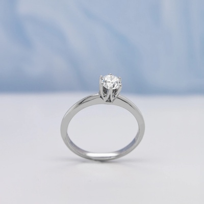 Lillian Vassago GIA Briliantový zásnubní prsten z bílého zlata LLV13 DR001